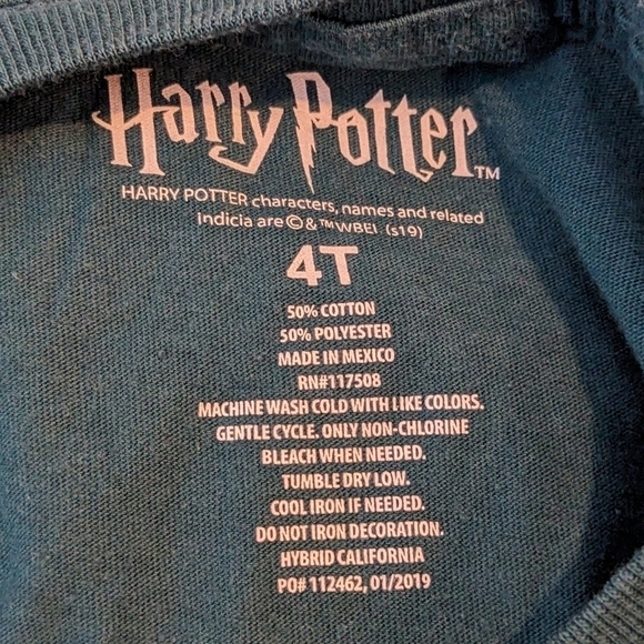 Harry Potter Wizard Shirt Sleeve Shirt 4T - Picture 3 of 3
